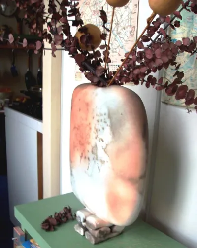 Vase Fait Main Art Américain En Céramique H 38 cm - photo 4