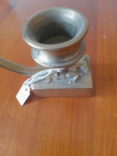 Bougeoir cuivre avec support de boites d' allumett - photo 3