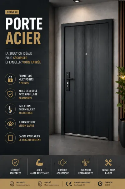 Porte acier aluminium neuve en stock - photo 2