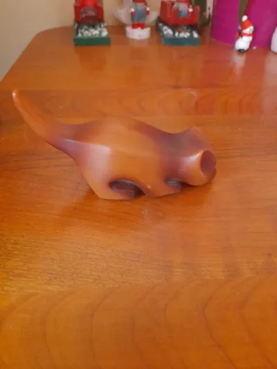 Petit chat sculpté en bois décoratif - photo 4