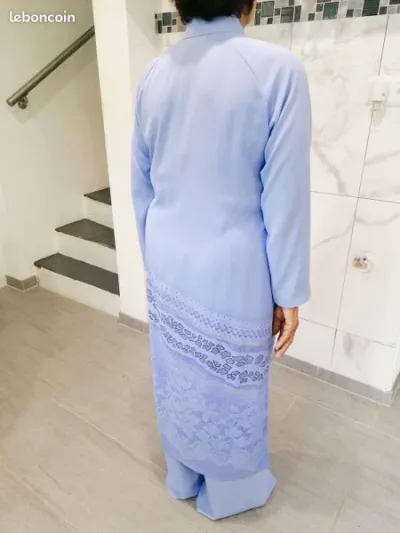 Ao dai et son pantalon taille 40/42 mauve - photo 2