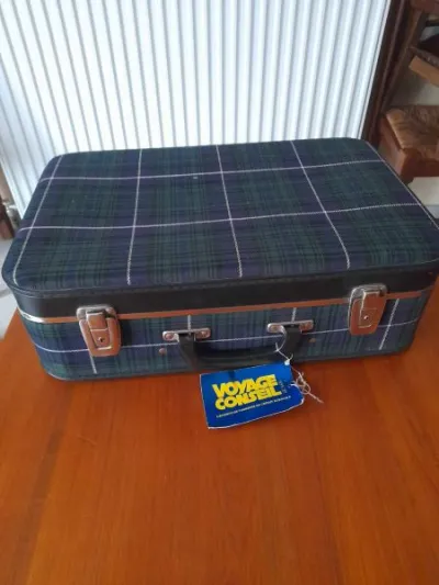 Valise vintage tissus ecossais années 60/70 - photo 4