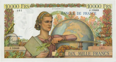 F 50 lot de 2 billets 10 000 f genie - photo 3