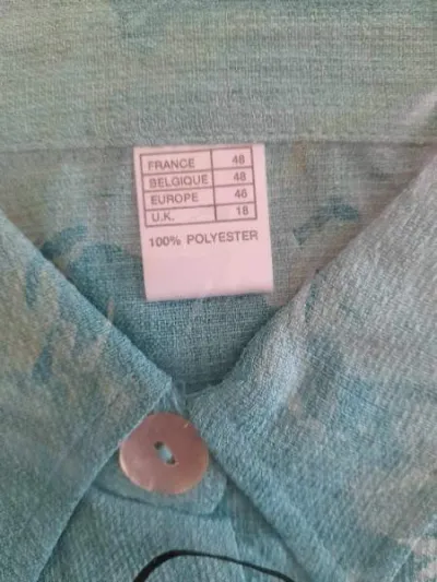 Robe turquoise femme à boutons avec ceinture - photo 3