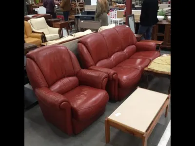 Banquette 3 places couleur terracota - Meubles - Auderghem (1160)