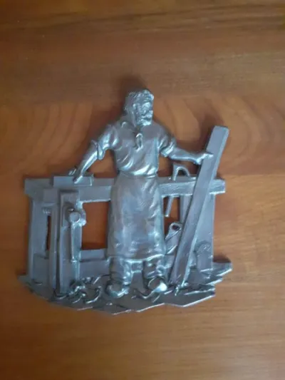 Plaque décorative - menuisier - 92 % étain - photo 2