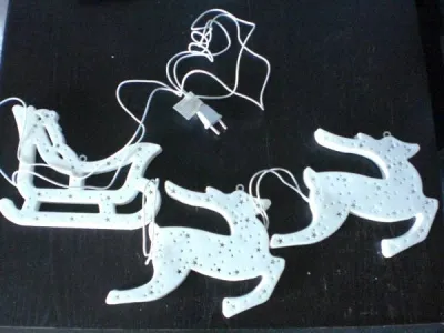 Lot pere-noel-renne-photophore-decor a accrocher - photo 3