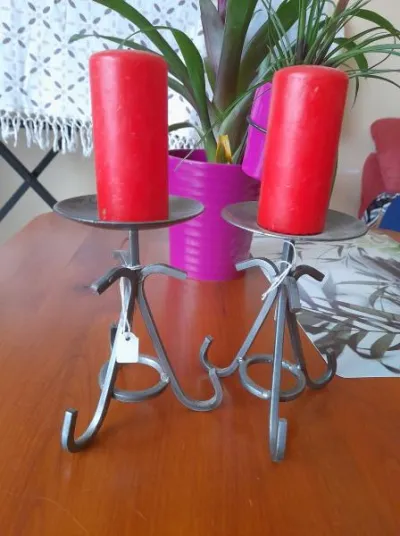 Lot 2 portes bougies en métal - photo 3