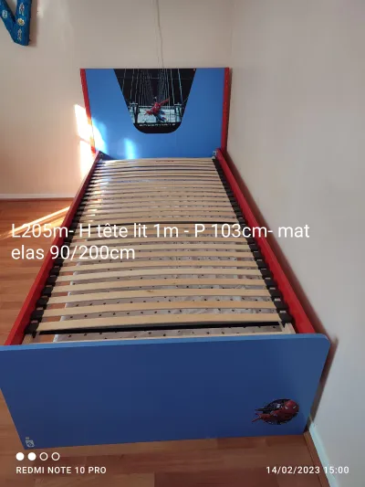 Lit +sommier enfants 90x200 spiderman - Meubles - Bussy-Saint-Georges (77600)