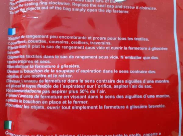 Sac de rangement sous vide pamex - Collection - Saint-Satur (18300)