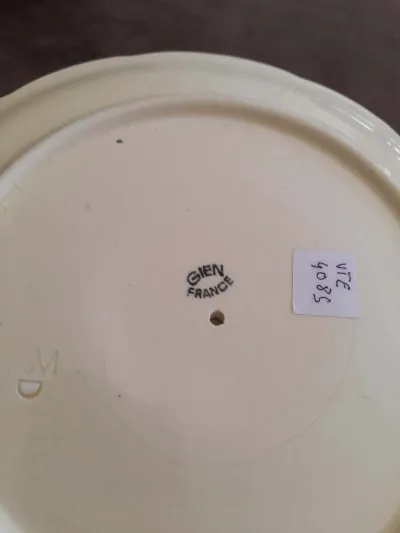 Gien - Ancienne Saucière avec soucoupe en faïence - photo 4