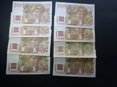 F 28 lot de 15 billets 100 f paysan - photo 2