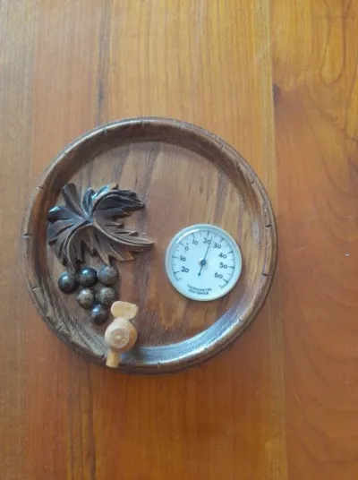 Baromètre en bois - décor vigne a accroché - photo 2