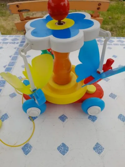 Jouet a tirer educalux - manège papillons - photo 3